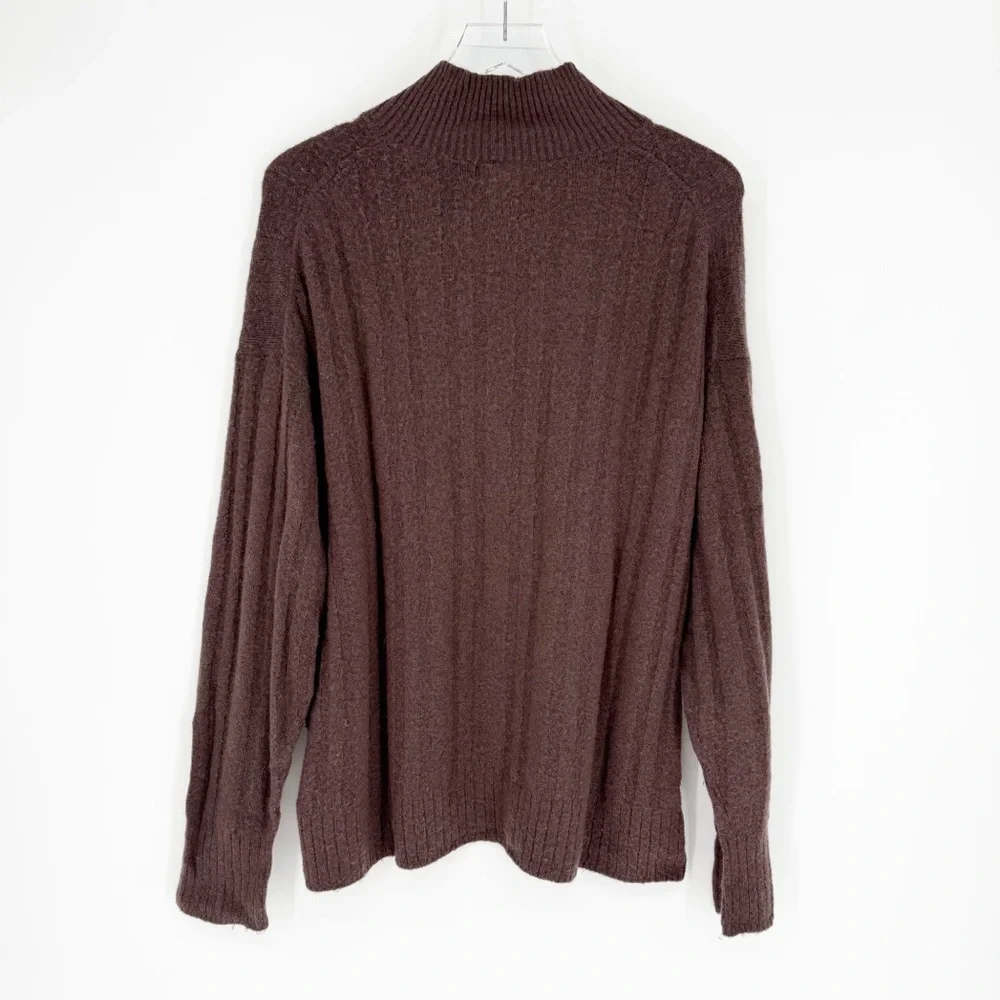 J.Crew Ribbed Mockneck Sweater‎ in Supersoft Yarn 2X Brown